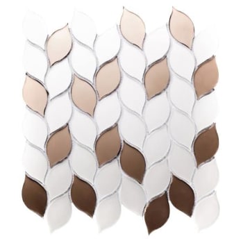 Image for Abolos® Musico 1.375 X 2.625 Matte Brown Glass Leaf Mosaic Wall Tile, Case Of 10 from HD Supply