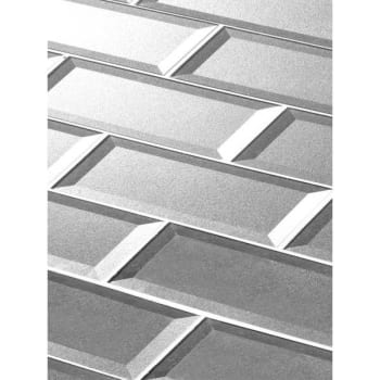 Image for Abolos® Forever 3 X 12 Beveled Silver Glass Beveled Subway Wall Tile, Case Of 56 from HD Supply