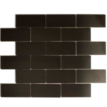 Image for Abolos® Enchanted Metals 2x4 Smooth Bronze/Stainless Brick Mosaic, Case Of 14 from HD Supply