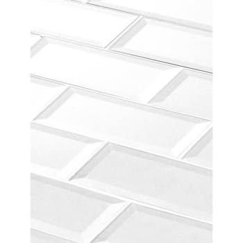 Image for Abolos® Forever 3 X 12 Beveled White Glass Beveled Subway Wall Tile, Case Of 56 from HD Supply