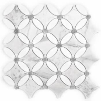 Image for Abolos® Tuscany 5x5.25 Calacatta White Marble Oval Mosaic Tile, Case Of 10 from HD Supply