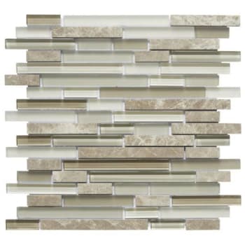 Image for Abolos® Linear 12 X 12 In. Multi-Finish Glass/stone Mosaic Tile (Mocha) (11-Box) from HD Supply