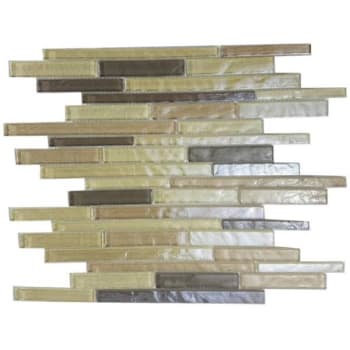 Image for Abolos® Geo 0.5 X 3 Textured Beige Glass Linear Mosaic Wall Tile, Case Of 12 from HD Supply