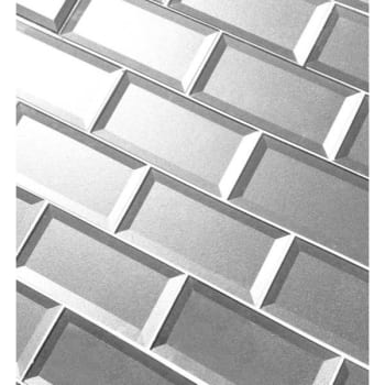 Image for Abolos® Forever 3 X 6 Beveled Silver Glass Beveled Subway Wall Tile, Case Of 112 from HD Supply
