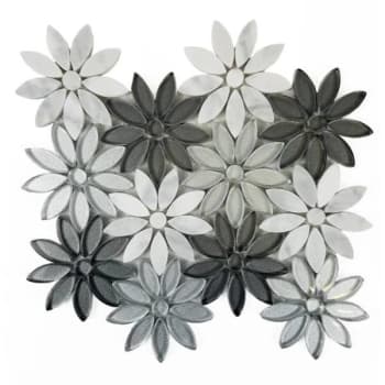 Image for Abolos® Flower Fusion 4x4 Multi Finish Gray Glass/stone Mosaic Tile, Case Of 13 from HD Supply