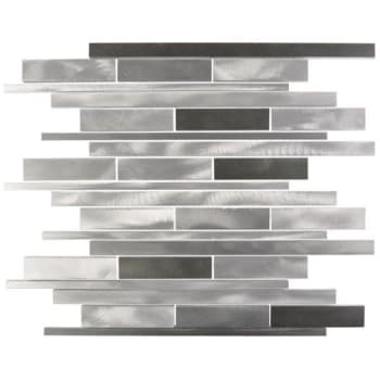 Image for Abolos® City Lights New York Brushed Aluminum Linear Mosaic Tile, Case Of 11 from HD Supply
