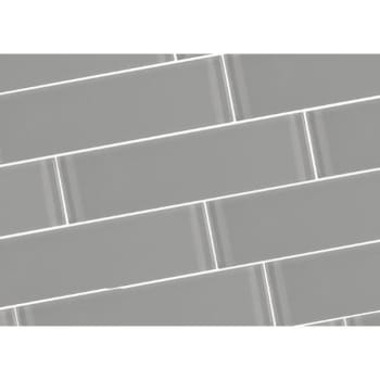 Abolos® Metro 3 X 12   Pebble Gray Glass Subway Wall Tile, Case Of 40