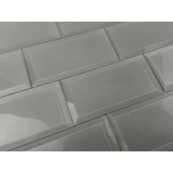 Image for Abolos® Frosted Elegance 3 X 6  Gray Glass Beveled Subway Wall Tile, Case Of 112 from HD Supply