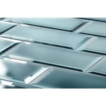 Image for Abolos® Reflections 3x12" Matte Blue/gray Beveled Mirror Subway Tile, Case Of 56 from HD Supply