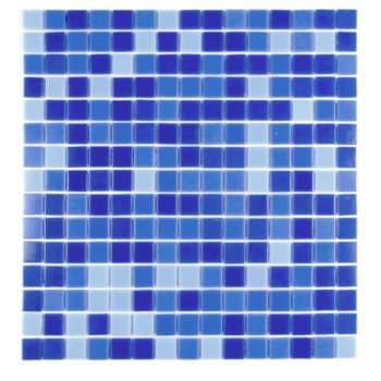 Abolos® Swimming Pool 0.75x0.75 Blue Glass Square Mosaic Tile, Case Of 20