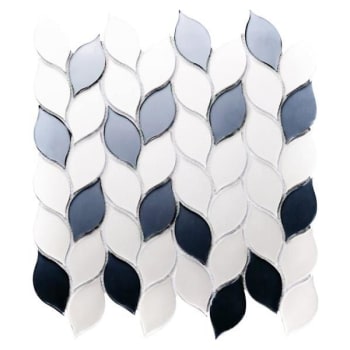 Image for Abolos® Musico 1.375x2.625  Matte Silver Glass Leaf Mosaic Wall Tile, Case Of 10 from HD Supply