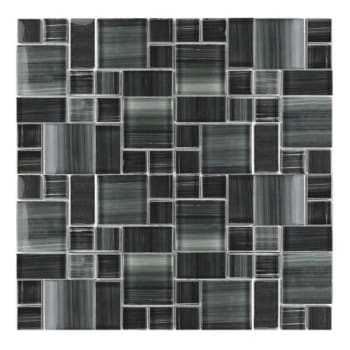 Image for Abolos® Handicraft II 12 x 12 in. Calligraphy Glass Mosaic Wall Tile (Magic Lagoon Gray) (15-Box) from HD Supply