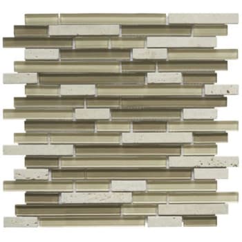 Image for Abolos® Linear 12 X 12 In. Multi-Finish Glass/stone Mosaic Tile (French Vanilla) (11-Case) from HD Supply