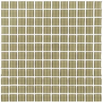 Abolos® Metro 1 X 1  Jerusalem Green Glass Square Mosaic Wall Tile, Case Of 11