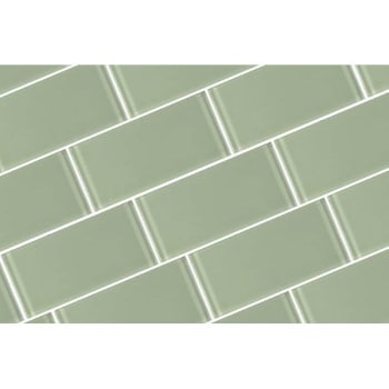 Abolos® Metro 3 X 6  Celery Green Glass Subway Wall Tile, Case Of 80
