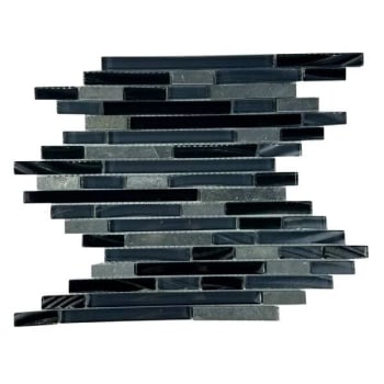 Image for Abolos® New Era Ii 0.5x3 Black Glass Linear Mosaic Wall/floor Tile, Case Of 11 from HD Supply
