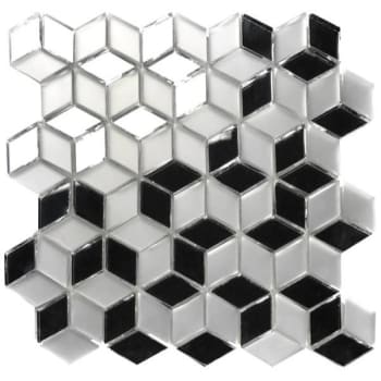 Image for Abolos® Musico 1.625x1.875 Silver Glass Diamond Mosaic Wall Tile, Case Of 10 from HD Supply