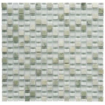 Image for Abolos®  Linear 0.63x0.63 Multi Finish Green Glass/stone  Mosaictile, Case Of 11 from HD Supply