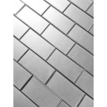 Abolos® Forever 3 X 6 Matte Straight Edge Silver Glass Subway Tile, Case Of 112
