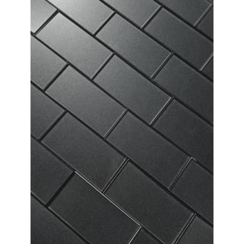 Image for Abolos® Forever 3 x 6 in. Glass Subway Wall Tile (Metallic Glossy Gray) (112-Box) from HD Supply