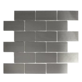 Image for Abolos® Enchanted Metals 2x4 Smooth Stainless Steel Brick Mosaic Tile, Case Of 14 from HD Supply