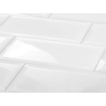 Image for Abolos® Frosted Elegance 3 X 12  White Glass Beveled Subway Wall Tile, Case Of 42 from HD Supply