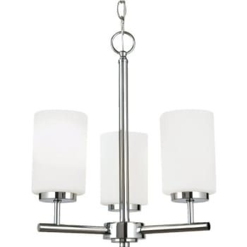 Sea Gull Lighting® Oslo 3-Light Hanging Indoor Chandelier (Chrome) (Glass)