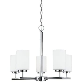 Sea Gull Lighting® Oslo 5-Light Hanging Indoor Chandelier (Chrome) (Glass)