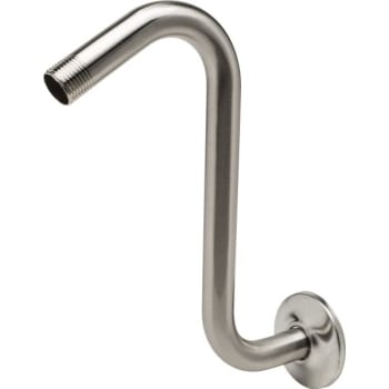 Generic Brass S-Shaped .5 MIP x 8 in Shower Arm/Flange (Nickel)