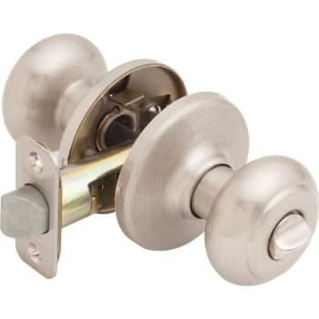 Image for Kwikset® Cove™ Door Knob, Flat Ball, Privacy/Bed/Bath, Grade 3, Metal, Satin Nickel from HD Supply