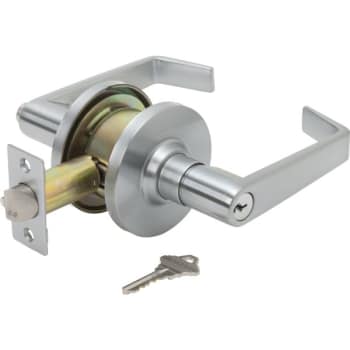 Image for Shield Security® 530075 Entry Bridgeport Lever, 2.75" Backset, Grade 2, Satin Chrome from HD Supply