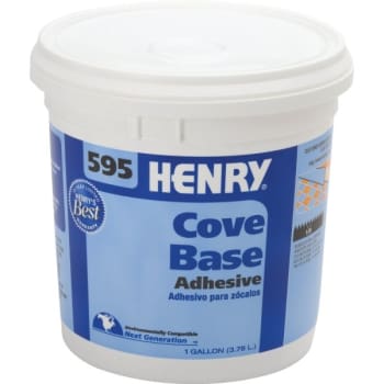 Henry® 595 Cove Base Adhesive, 1 Gallon, White, Solvent-Free, Easy Cleanup