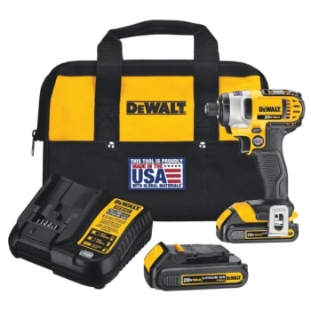 Image for DeWalt 1/4 in 20 Volt MAX Torque Li-Ion Compact Impact Driver Kit from HD Supply