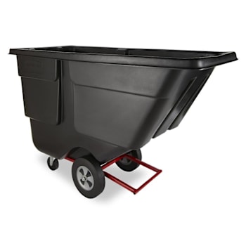 Rubbermaid Commercial Rotomolded Tilt Truck, Utility Duty, 1 Cu Yd, Black