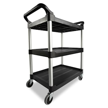Rubbermaid Commercial Utility Cart With 4" Swivel Casters - Black