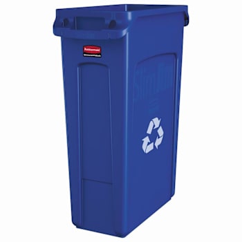 Rubbermaid Commercial Slim Jim 23 Gallon Recycling Bin (Blue)