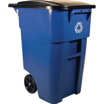 Rubbermaid Brute 50 Gallon Recycling Rollout Container (Blue)