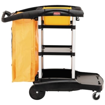Rubbermaid High Capacity Janitor Cart w/ 33 Gallon Vinyl Bag (Yellow)