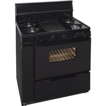 Image for Premier® 36" Cordless Gas Range W/ Oven Window, 3.9 Cu Ft In Black from HD Supply