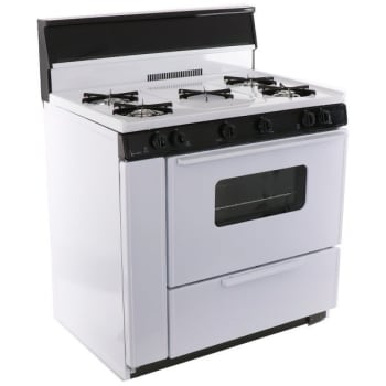 Image for Premier® 36" Slide-In, Cordless Gas Range W/ Griddle, Oven Window, 3.9 Cu Ft In White from HD Supply