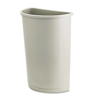 Image for Untouchable Half-Round Plastic Receptacle, 21 Gal, Plastic, Beige from HD Supply