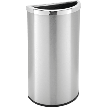 Image for Commercial Zone Products 8 Gallon Half-Moon Stainless Steel Trash Can from HD Supply