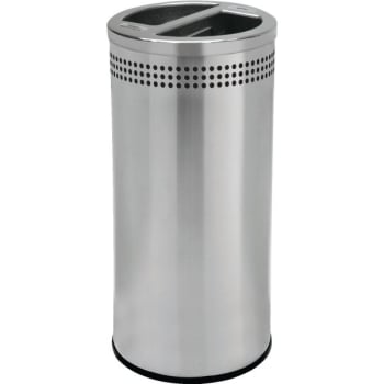 Commercial Zone Products 20 Gallon Stainless Steel Recycling Trash Receptacle (Silver)