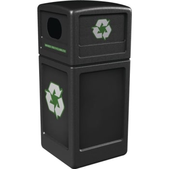 Image for Commercial Zone Products 42 Gallon Recycling Trash Can w/ Decals (Black) from HD Supply