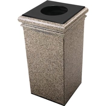 Image for Commercial Zone Products StoneTec 30 Gallon Riverstone Square Trash Can (Beige) from HD Supply