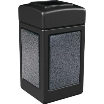 Image for Commercial Zone Products StoneTec 42 Gallon Trash Receptacle w/ Pepperstone Panels (Black) from HD Supply