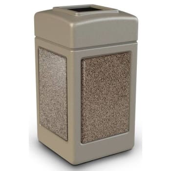 Image for Commercial Zone Products 42 Gallon Stonetec Trash Can W/ Riverstone Paneled (Beige) from HD Supply