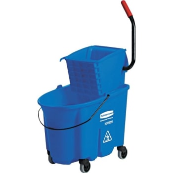 Image for Rubbermaid 35 Quart Plastic Mop Dual Bucket w/ Side-Press Wringer (Blue) from HD Supply