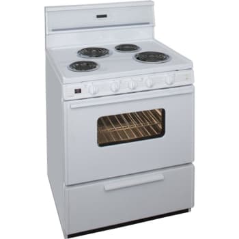 Image for Premier® 30 in Electric Front 3.9 cu. ft. Control Coil Stove w/ Electronic Clock/Timer (White) from HD Supply