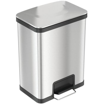 HLS Commercial 13 Gallon Stainless Steel Step Trash Can w ...
